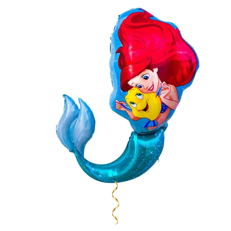 Ariel Disney Prinses XL Ballon – helium gevuld met metallic gouden lint – Ballonnenshop.nl