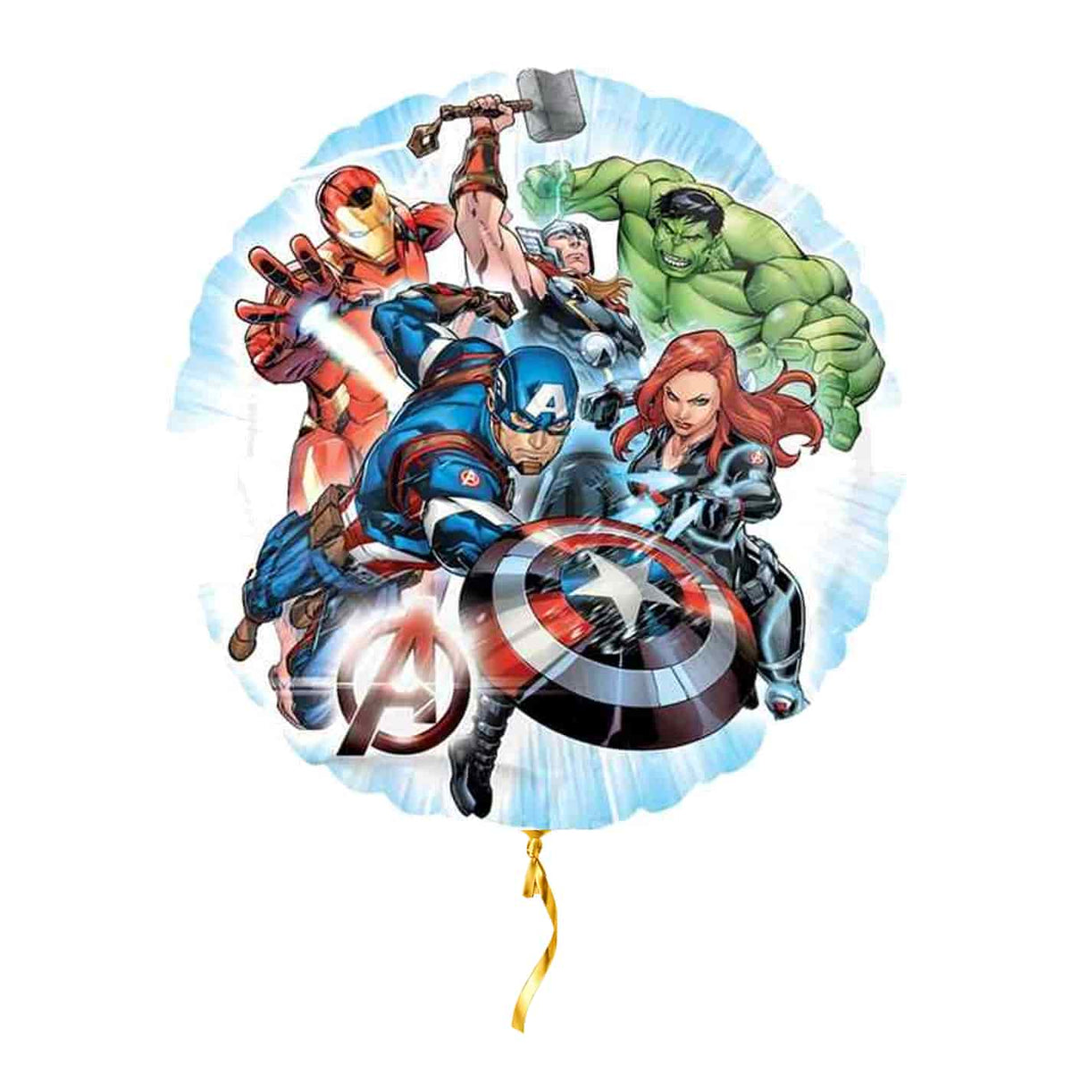 Avengers Helium Ballon – met helium gevuld, met gouden lint