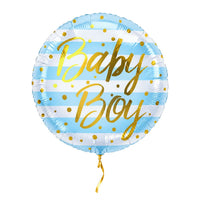 Baby Boy Helium Ballon – met helium gevuld, met gouden lint