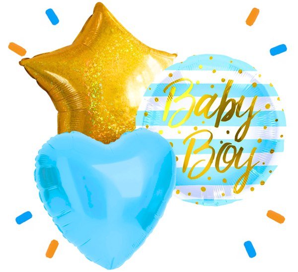 Baby Boy Trosje Helium Ballonnen - Gevuld Met Helium - 46 cm - Ballonnenshop.nl