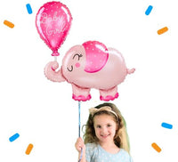Baby Girl Roze Olifantje Helium Ballon - Gevuld Met Helium - 78 cm - Ballonnenshop.nl