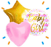 Baby Girl Trosje Helium Ballonnen - Gevuld Met Helium - 46 cm - Ballonnenshop.nl