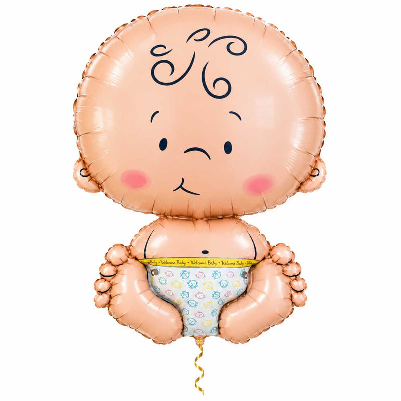 Baby helium ballon van 61 cm met dun metallic gouden lint – Ballonnenshop.nl