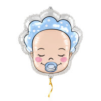 Baby Helium Ballon Jongen – met helium gevuld, met gouden lint