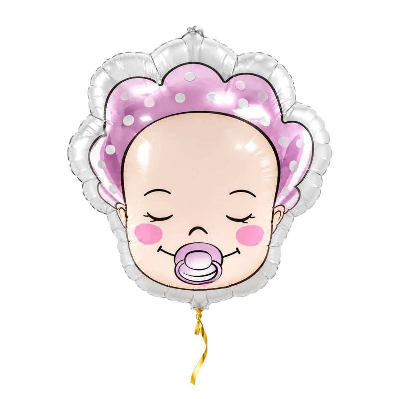 Baby Helium Ballon Meisje – met helium gevuld, met gouden lint