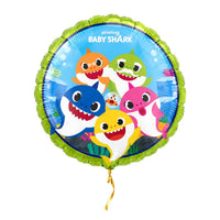 Baby Shark Helium Ballon – met helium gevuld, met gouden lint