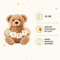Baby Teddy Bear Folie Ballon - 61 cm - Ballonnenshop.nl