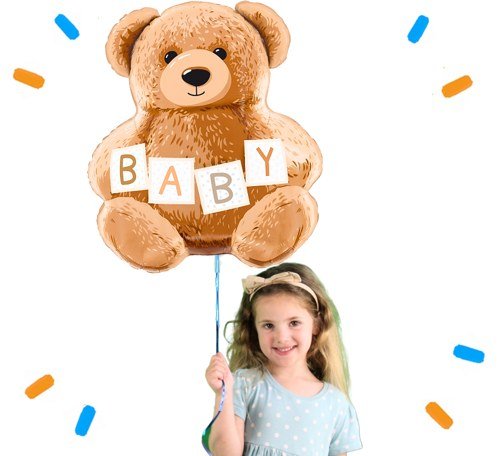 Baby Teddy Bear Helium Ballon - Gevuld Met Helium - 61 cm - Ballonnenshop.nl