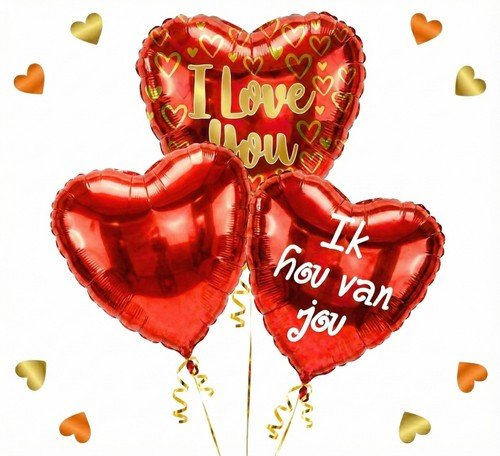 Ballonnentros Ik Hou Van Jou - Gevuld Met Helium - 45 cm - Ballonnenshop.nl