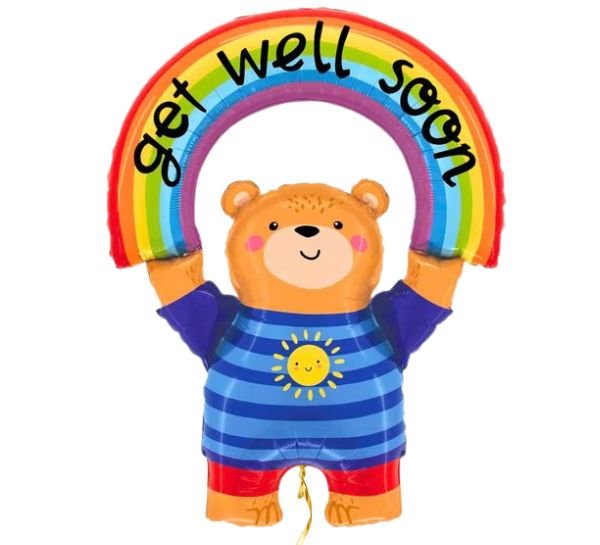 Beer Get Well Soon Regenboog Helium Ballon - Gevuld Met Helium - 114 cm - Ballonnenshop.nl