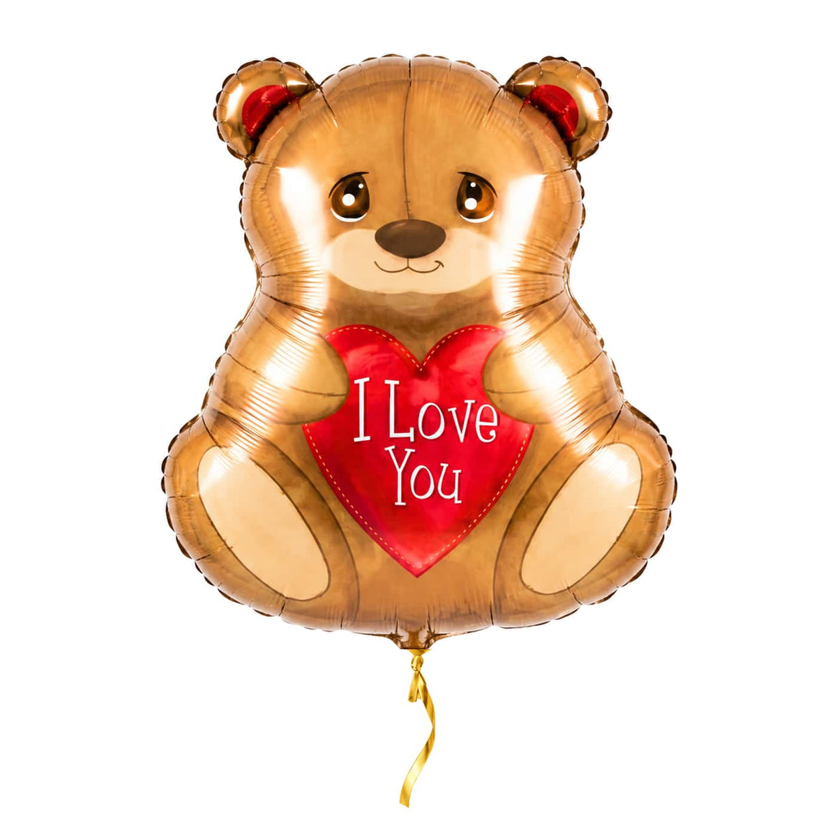 Beertje I Love You Ballon – 45 cm – met helium gevuld, met gouden lint