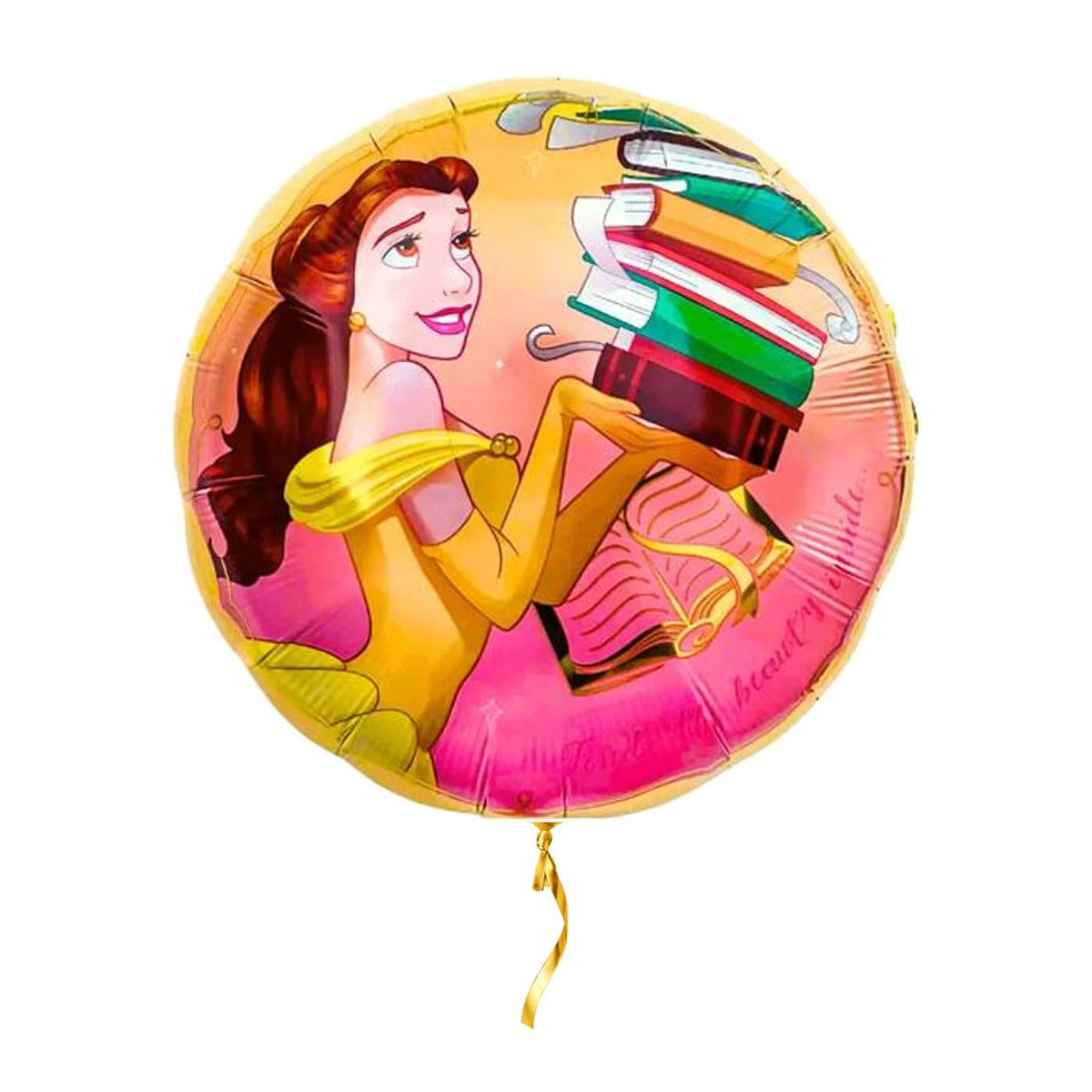 Belle Disney Prinses Ballon – met helium gevuld, met gouden lint