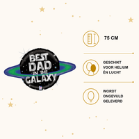 Best Dad In The Galaxy Folie Ballon - 75 cm - Ballonnenshop.nl