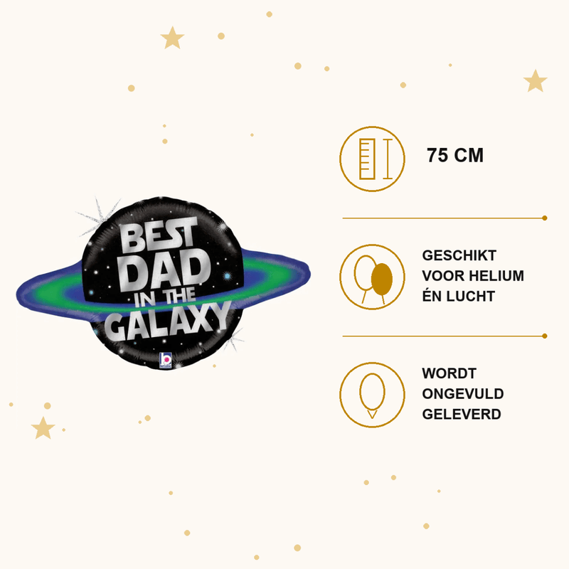 Best Dad In The Galaxy Folie Ballon - 75 cm - Ballonnenshop.nl