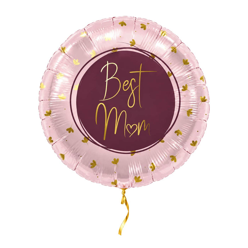Best Mom Helium Ballon – met helium gevuld, met gouden lint