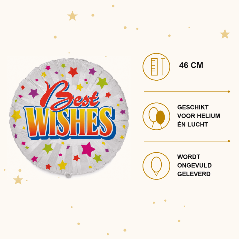 Best Wishes Folie Ballon - 46 cm - Ballonnenshop.nl