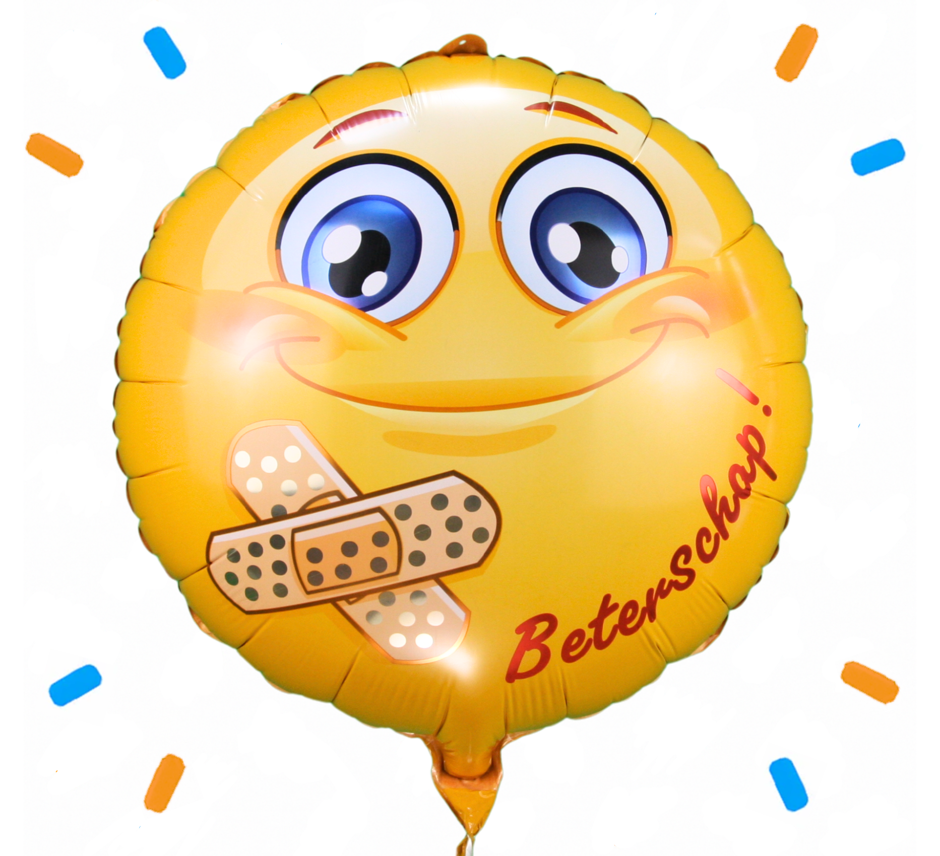 Helium Ballon Smiley Beterschap - Gevuld Met Helium - 45 cm