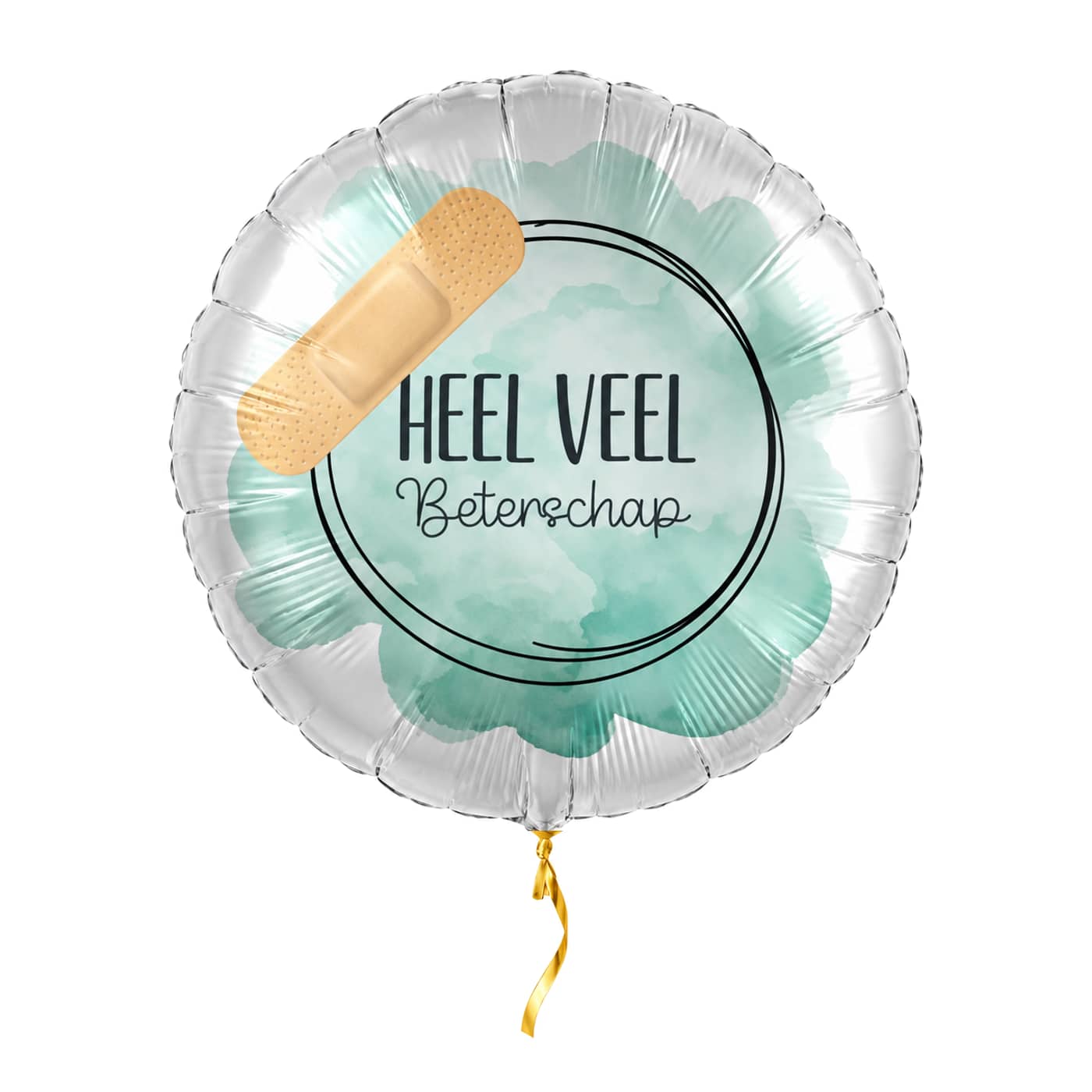 Beterschap Pleister Mintgroen – met helium gevuld, met gouden lint