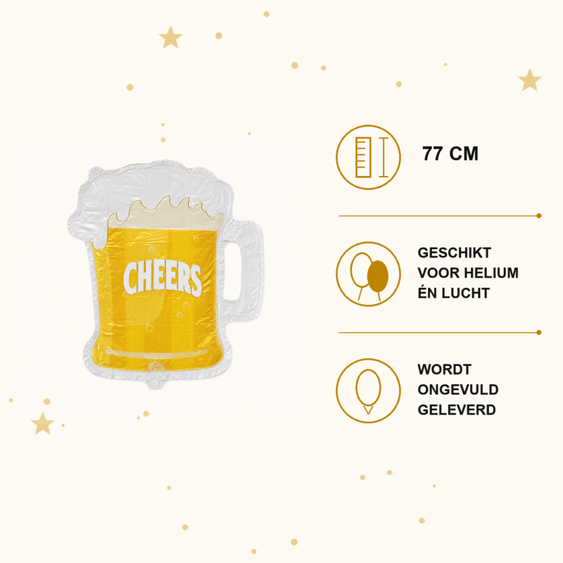 Bier Folie Ballon Cheers - 77 cm - Ballonnenshop.nl