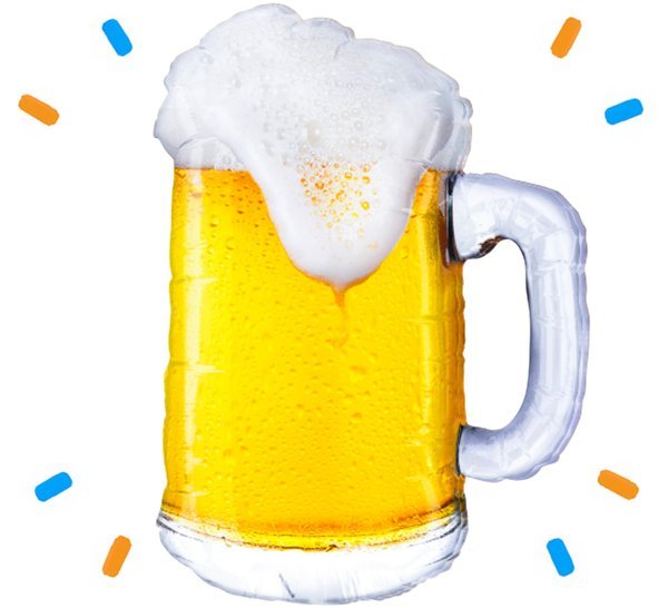 Bier Helium Ballon - Gevuld Met Helium - 74 cm - Ballonnenshop.nl