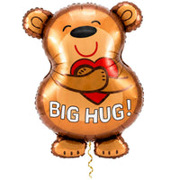 Big Hug Beer Ballon met dun metallic gouden lint op witte achtergrond – Ballonnenshop.nl