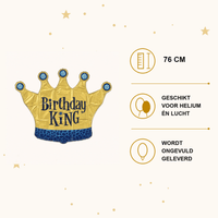 Birthday King - Folie Ballon - 76 cm - Ballonnenshop.nl