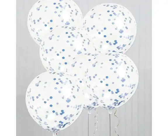 Blauwe Confetti Ballonnen - 6 stuks - 30,5 cm - Ballonnenshop.nl