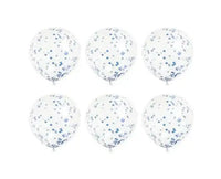 Blauwe Confetti Ballonnen - 6 stuks - 30,5 cm - Ballonnenshop.nl