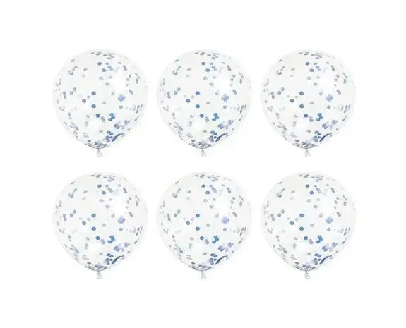 Blauwe Confetti Ballonnen - 6 stuks - 30,5 cm - Ballonnenshop.nl