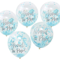 Blauwe Confetti Ballonnen - About To Pop - 5 stuks - 30 cm - Ballonnenshop.nl