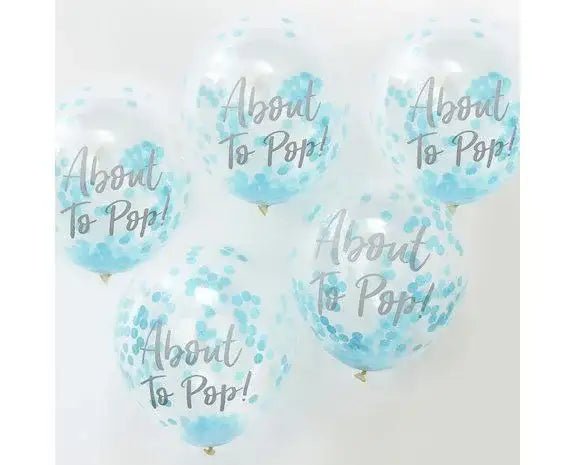 Blauwe Confetti Ballonnen - About To Pop - 5 stuks - 30 cm - Ballonnenshop.nl