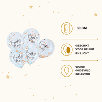 Blauwe Confetti Ballonnen Baby Boy - 5 stuks - 30 cm - Ballonnenshop.nl