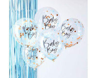 Blauwe Confetti Ballonnen Baby Boy - 5 stuks - 30 cm - Ballonnenshop.nl