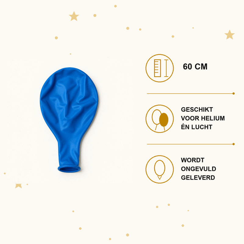 Blauwe Mega Ballon 60 cm - Ballonnenshop.nl