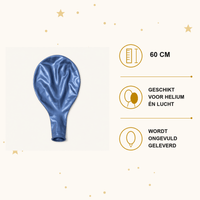 Blauwe Mega Ballon Chroom 60 cm - Ballonnenshop.nl
