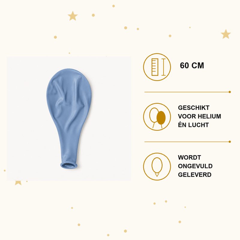 Blauwe Mega Ballon Vintage 60 cm - Ballonnenshop.nl