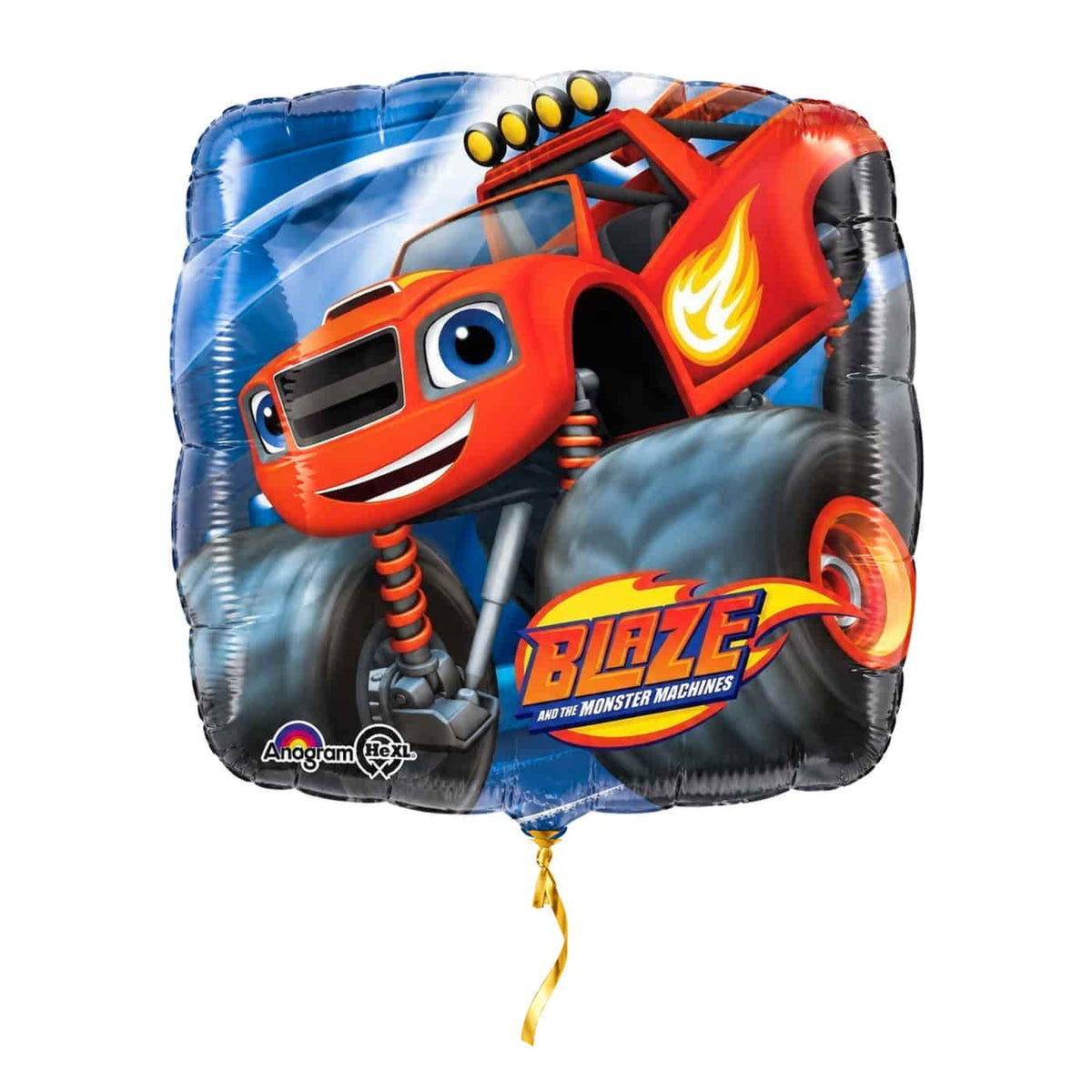 Blaze Helium Ballon – met helium gevuld, met gouden lint