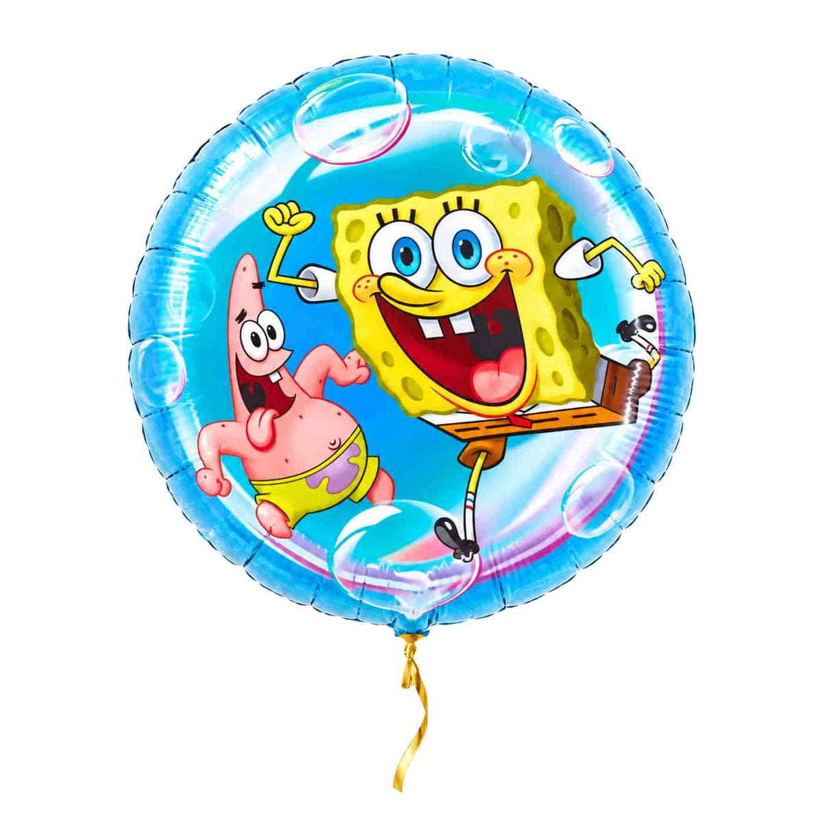 Blije Spongebob & Patrick Ballon – met helium gevuld, met gouden lint