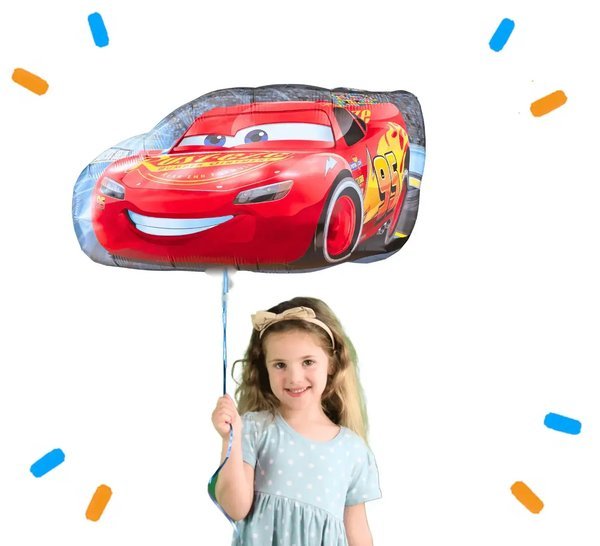 Bliksem McQueen - Cars Helium Ballon XL - Gevuld Met Helium - 76 cm - Ballonnenshop.nl