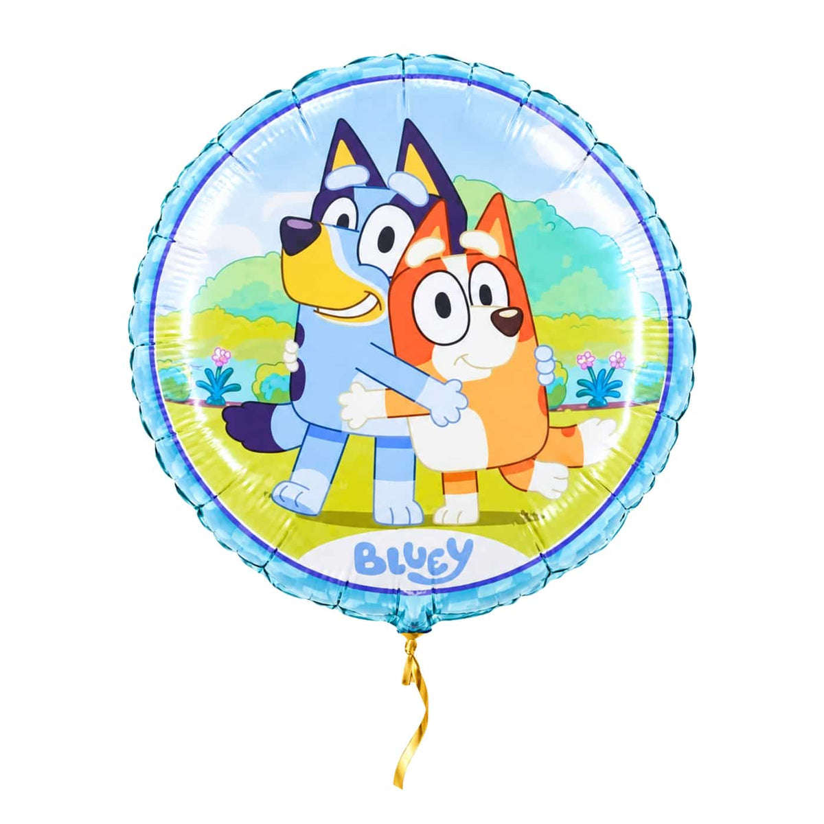 Bluey Helium Ballon – met helium gevuld, met gouden lint
