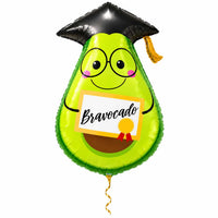 Bravocado Helium XL Ballon met dun metallic gouden lint op witte achtergrond – Ballonnenshop.nl