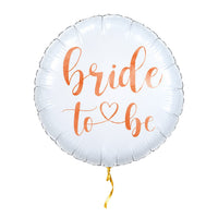 Bride Helium Ballon Wit – met helium gevuld, met gouden lint