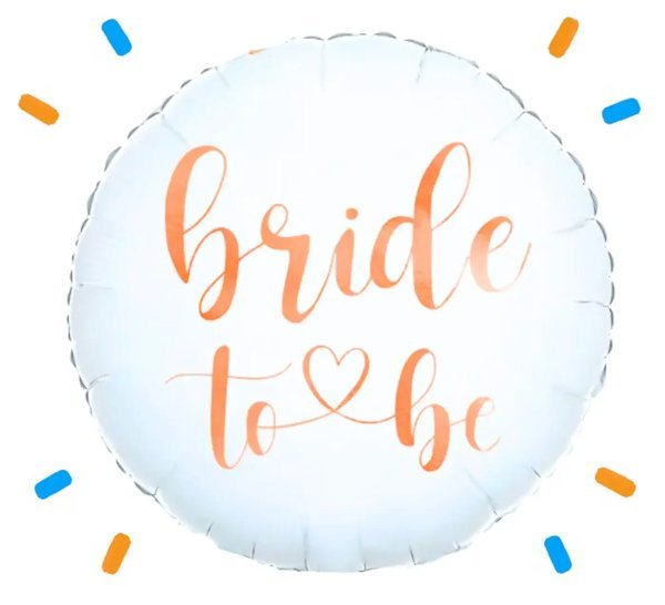 Bride Helium Ballon Wit - Gevuld Met Helium - 45 cm - Ballonnenshop.nl