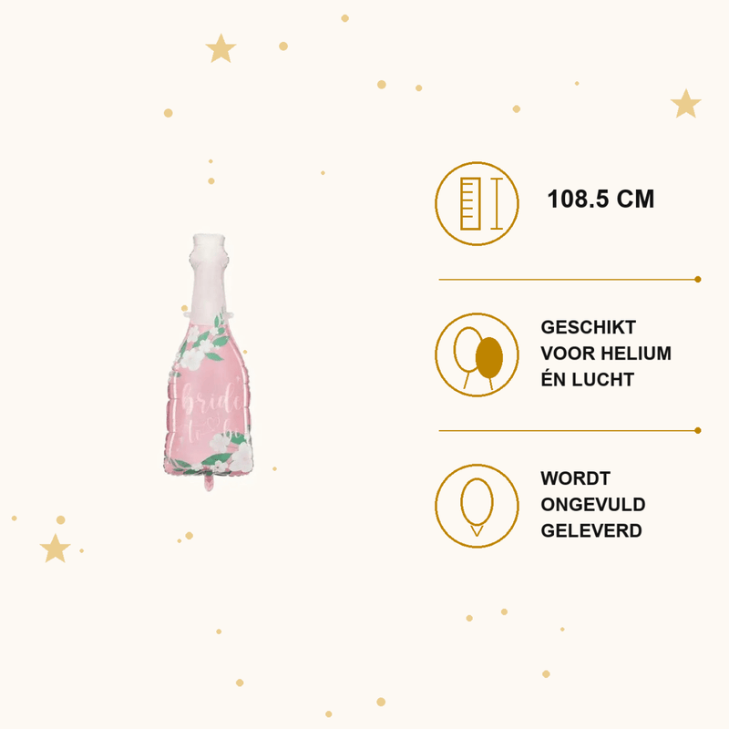 Bride To Be Fles Folie Ballon - 108,5 cm - Ballonnenshop.nl