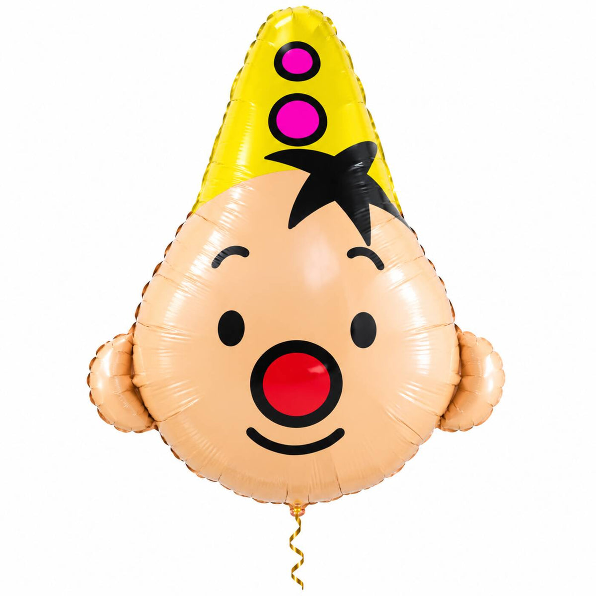 Bumba Helium XL Ballon met dun metallic gouden lint op witte achtergrond – Ballonnenshop.nl