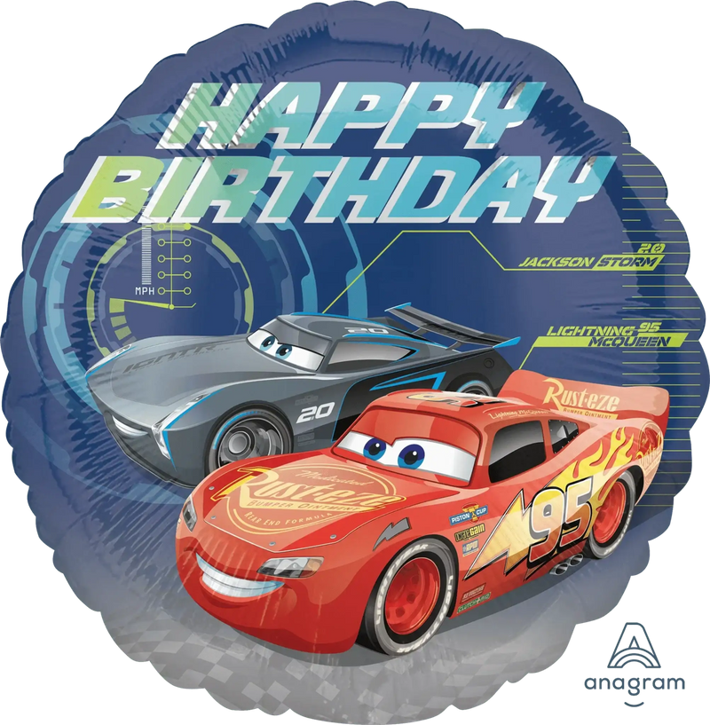 Cars Happy Birthday Folie Ballon - 46 cm - Ballonnenshop.nl