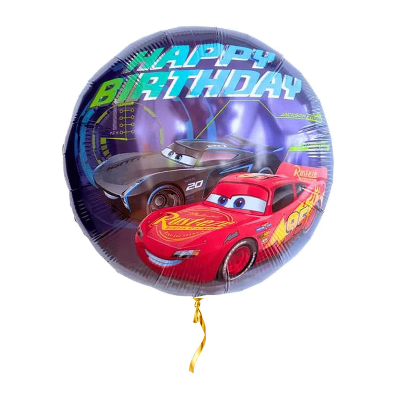 Cars Happy Birthday Helium Ballon – met helium gevuld, met gouden lint