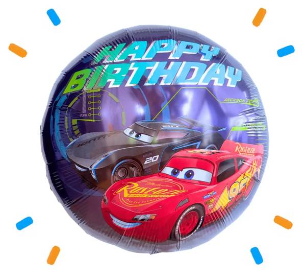 Cars Happy Birthday Helium Ballon - Gevuld Met Helium - 46 cm - Ballonnenshop.nl