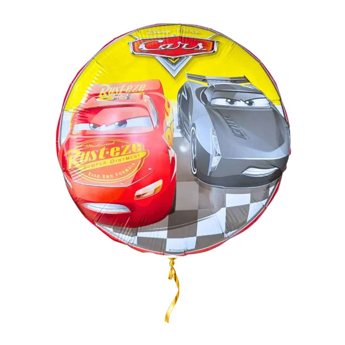 Cars Racers Helium Ballon – met helium gevuld, met gouden lint