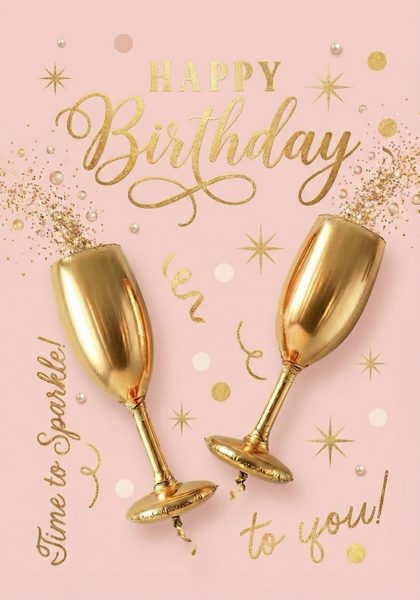 Champagne Birthday Cheers - Ballonnenshop.nl